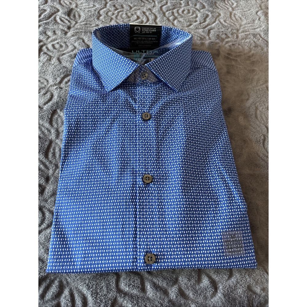 j.ferrar dress shirt Men's Blue Sz. Medium 15-151/2 (32-33)